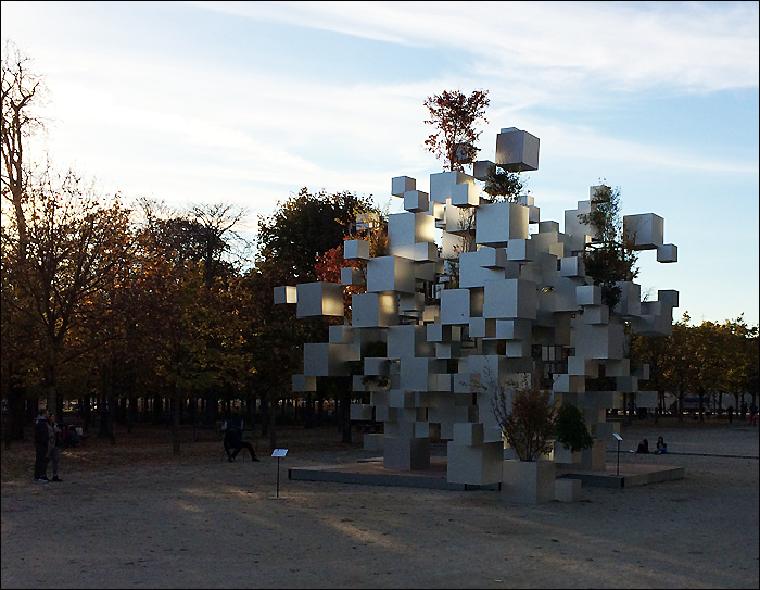 "Many Small Cubes" by Sou Fujimoto, Jeu de Paume view; pic; Cynthia Rose