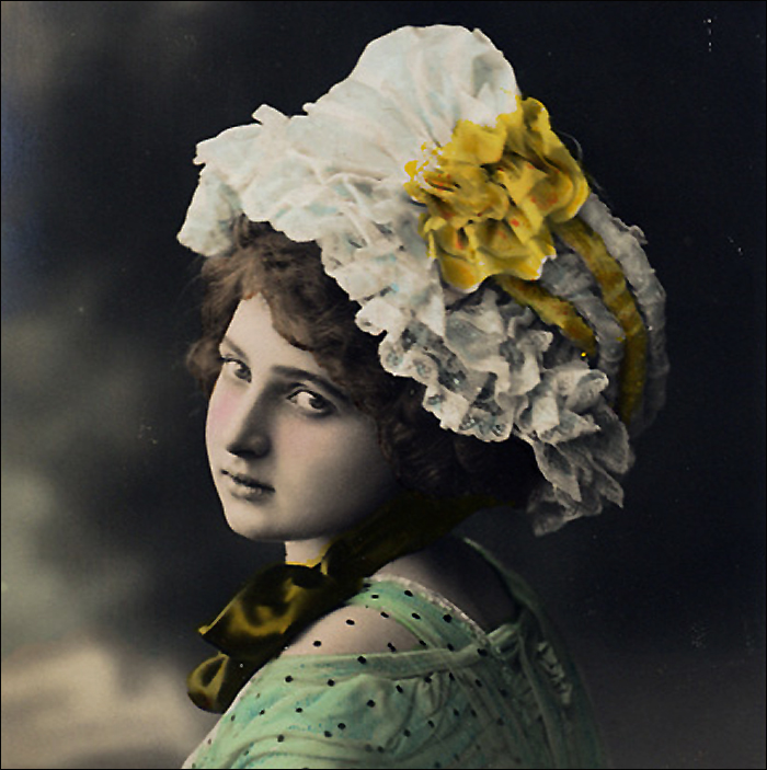 Catherinette in bonnet; French carte postale